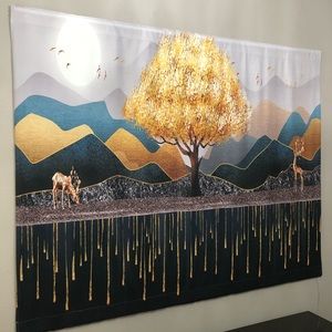 Pink Decor for Teen Girs Bedroom; Glam Decorations Wall hanging Dorm Tapestry